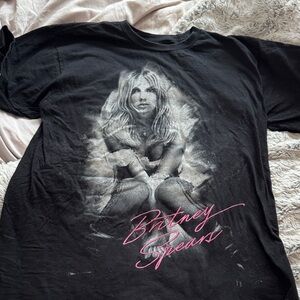 Black Graphic T-Shirt with Pink Text